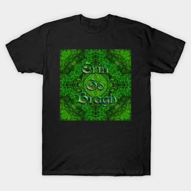 Erin Go Bragh Celtic Foliage Cross T-Shirt by rihojo